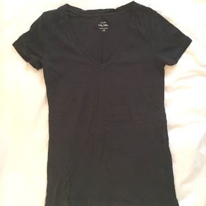 J. Crew Vintage Cotton V-neck T-shirt black